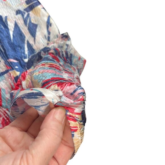 Komarov dress women's M white red blue v neck cap sleeve lace trim lightweight - Picture 6 of 9